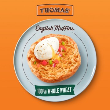 Thomas' 100% Whole Wheat English Muffins, 6 ct