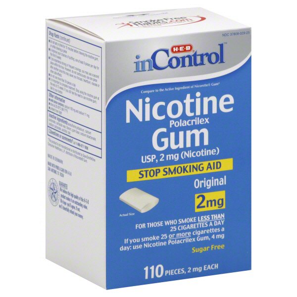 heb tobacco products H-E-B InControl HEB Incontrol Nicotine Gum 2mg 110CT