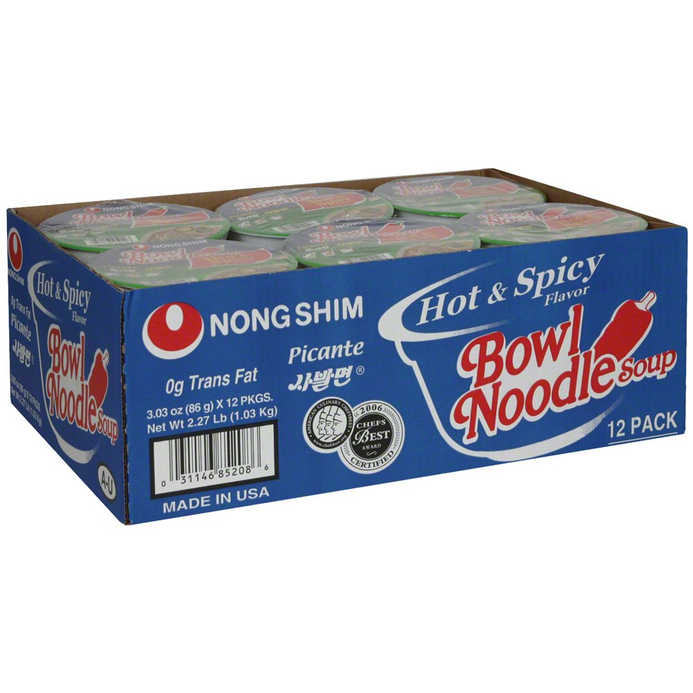 Nong Shim Hot and Spicy Flavor Picante Bowl Noodle Soup Shop Soups