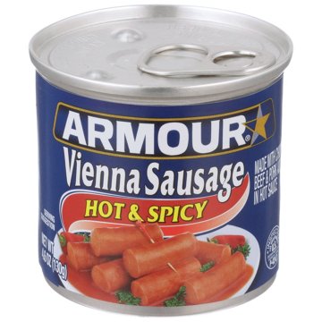 Armour Hot & Spicy Flavored Vienna Sausage Canned Sausage, 4.6 oz
