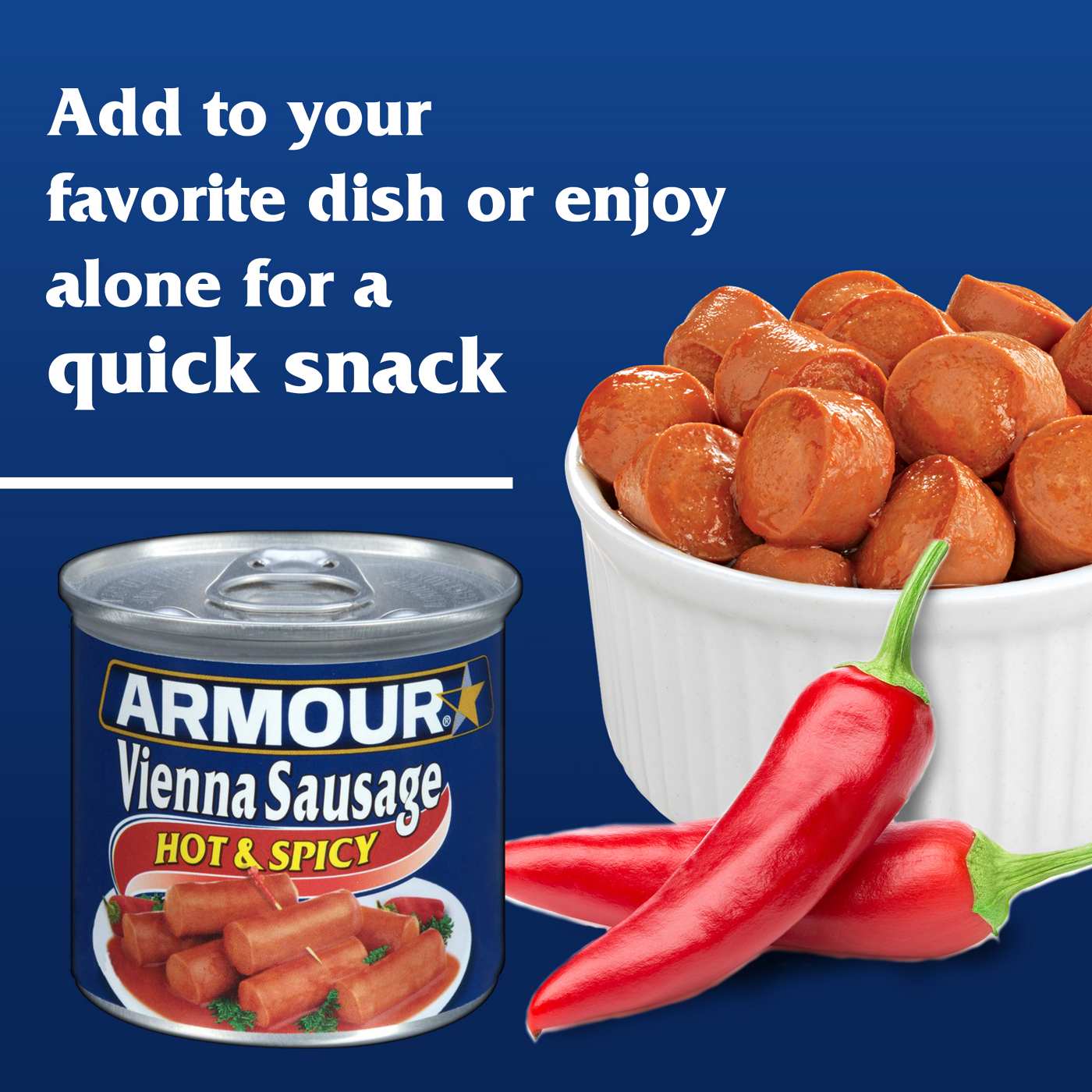 Armour Hot & Spicy Flavored Vienna Sausage Canned Sausage; image 2 of 4