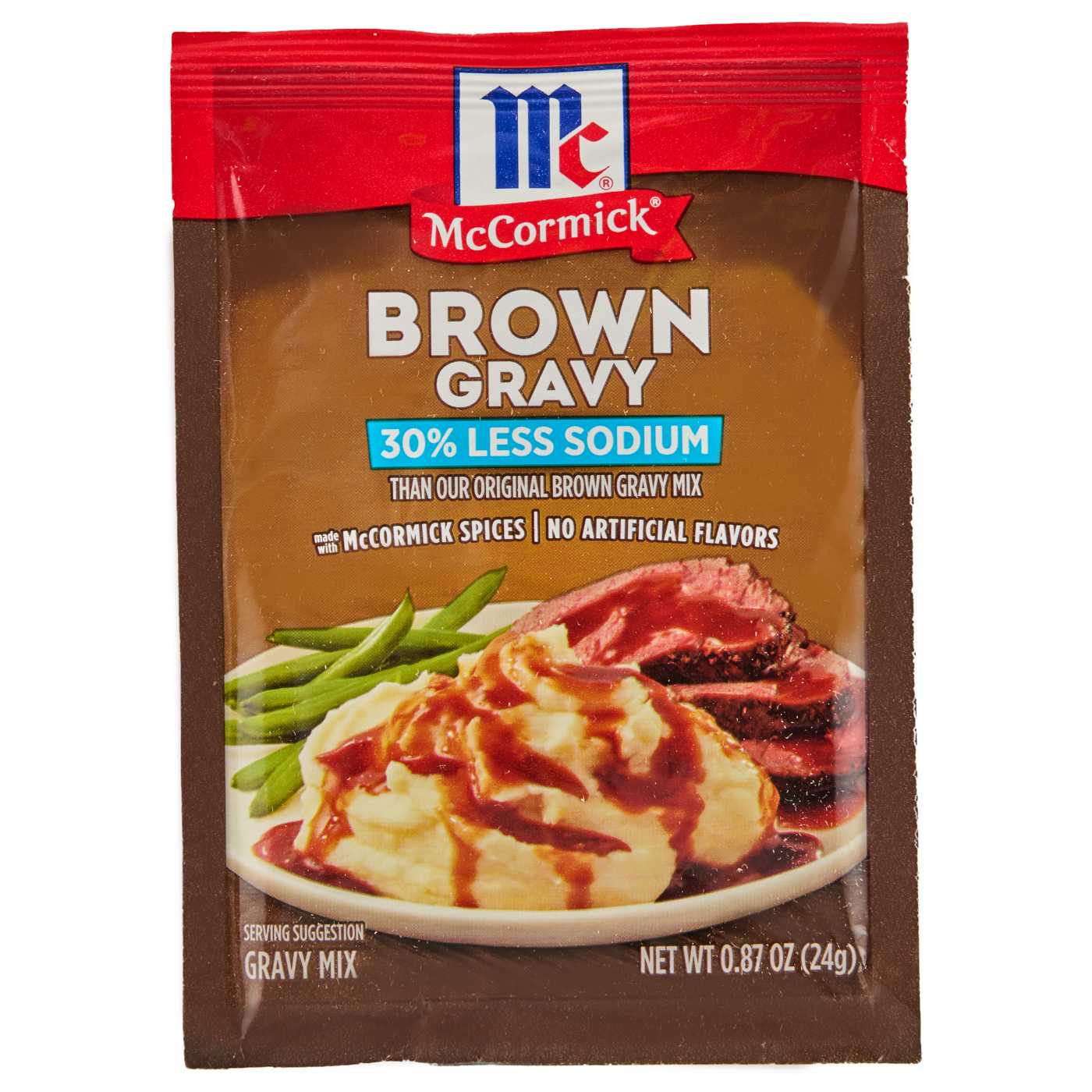 McCormick 30% Less Sodium Brown Gravy Seasoning Mix; image 1 of 8
