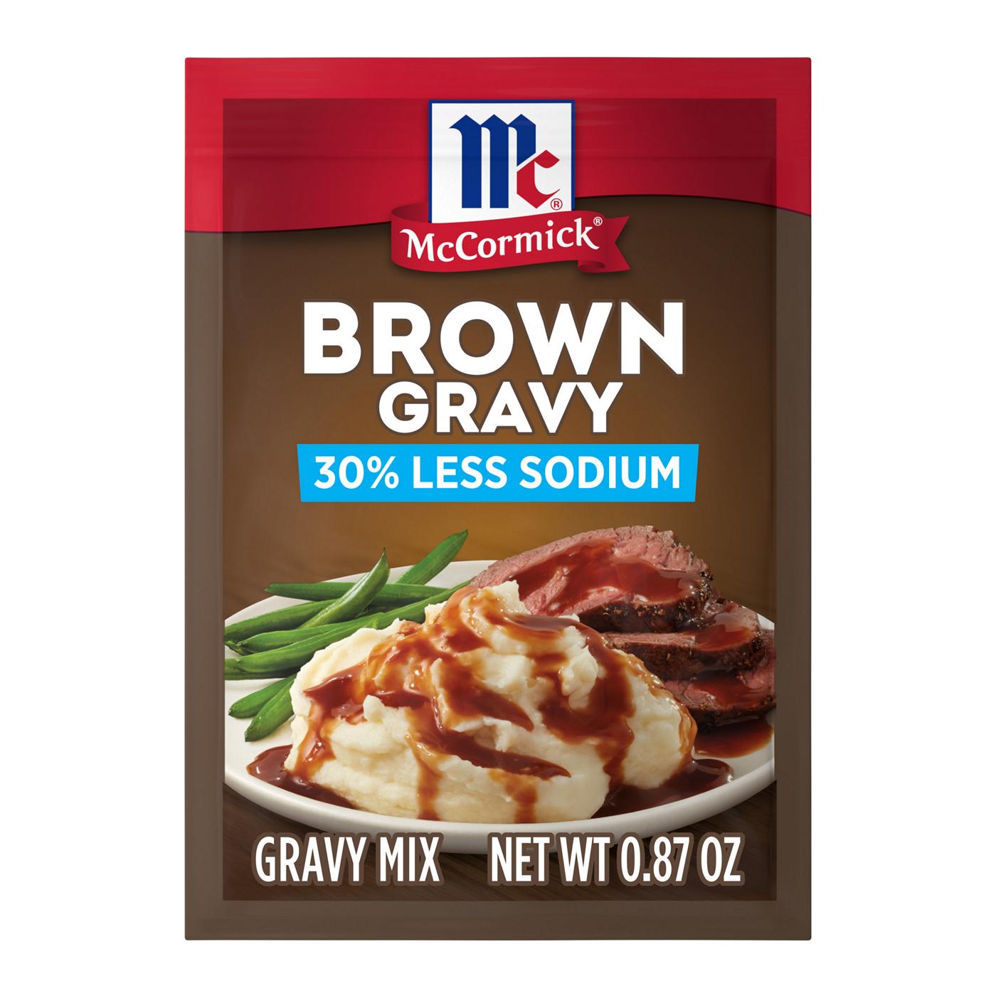 McCormick 30% Less Sodium Brown Gravy Seasoning Mix; image 1 of 8