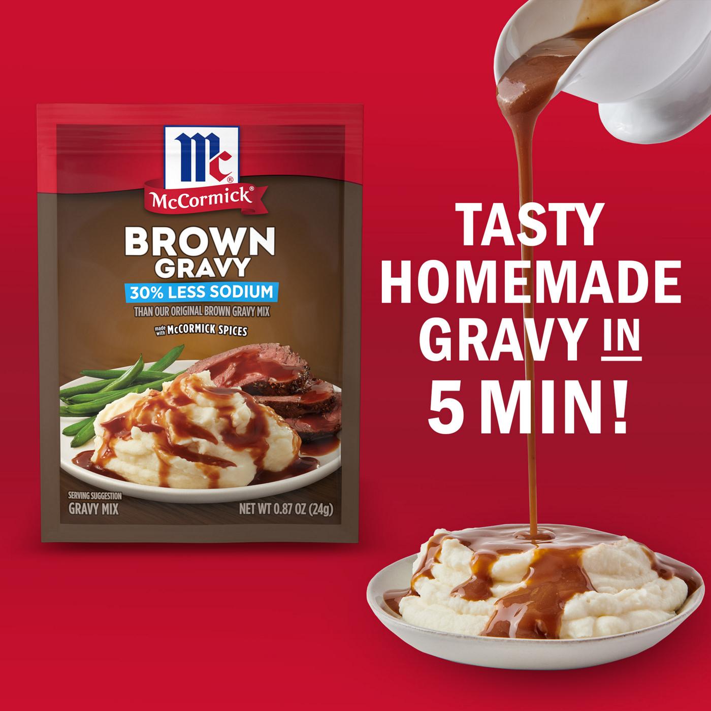 McCormick 30% Less Sodium Brown Gravy Seasoning Mix; image 2 of 8