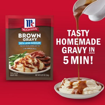McCormick 30% Less Sodium Brown Gravy Seasoning Mix, 0.87 oz