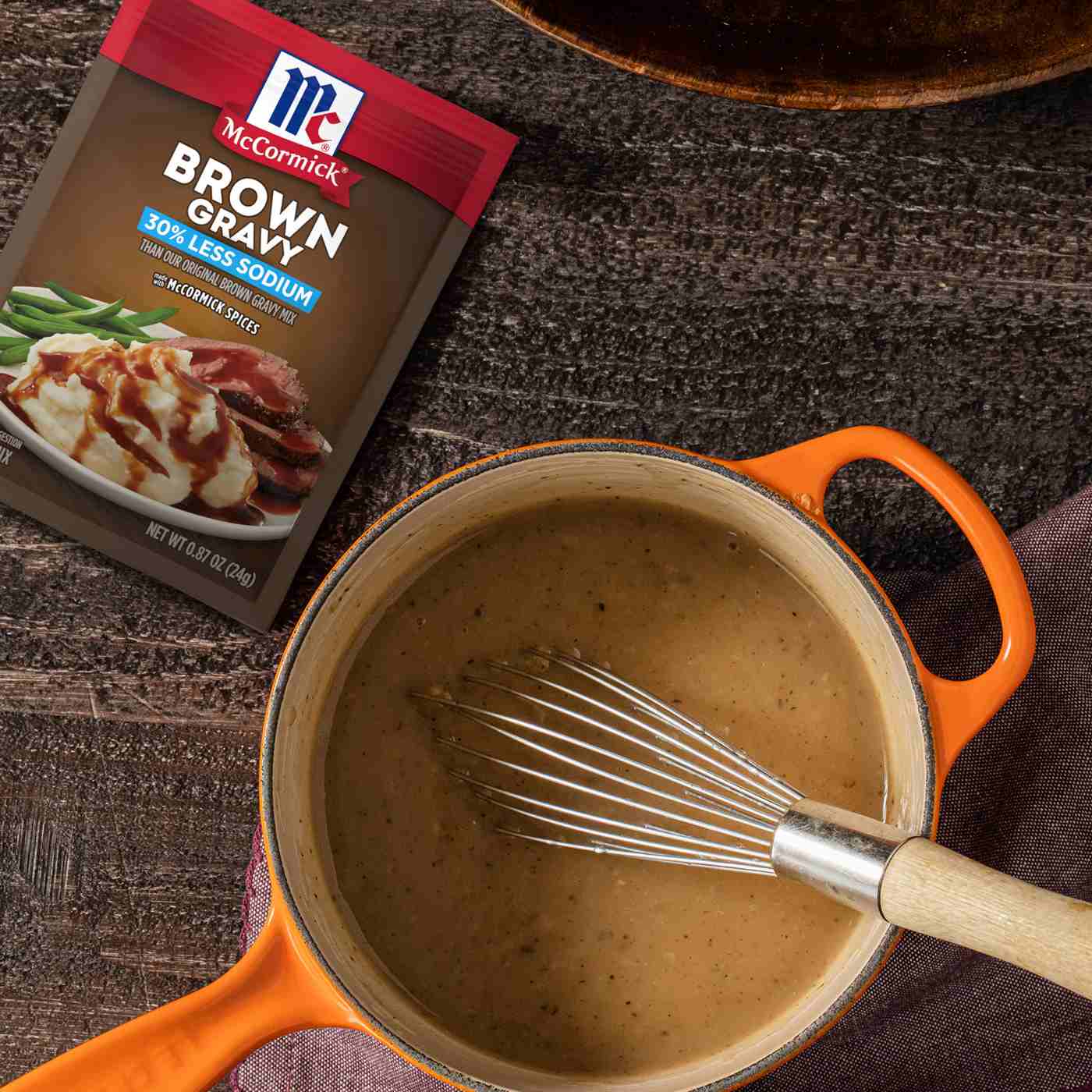 McCormick 30% Less Sodium Brown Gravy Seasoning Mix; image 6 of 8