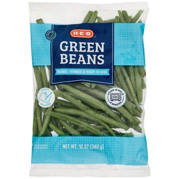H-E-B Fresh Steamable Green Beans, 12 oz
