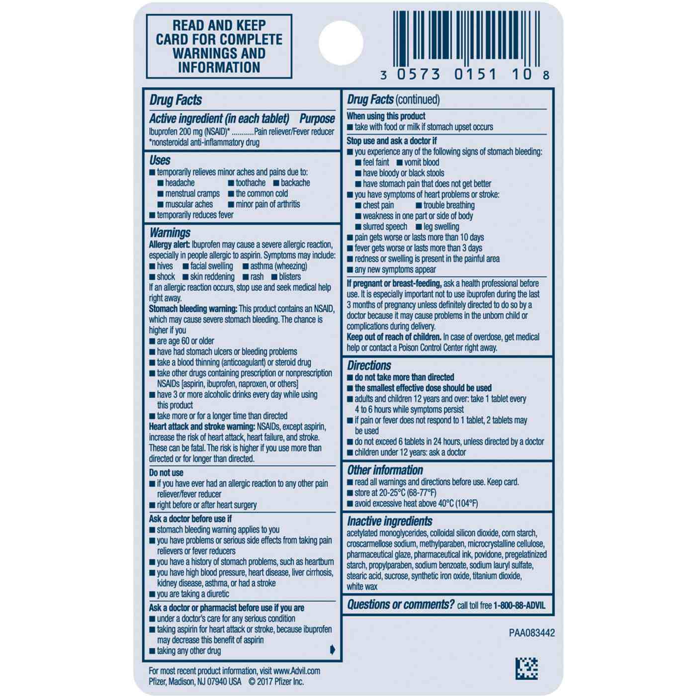 Advil Travel Size Ibuprofen 200 Mg Coated Tablets Pocket Pack; image 10 of 10