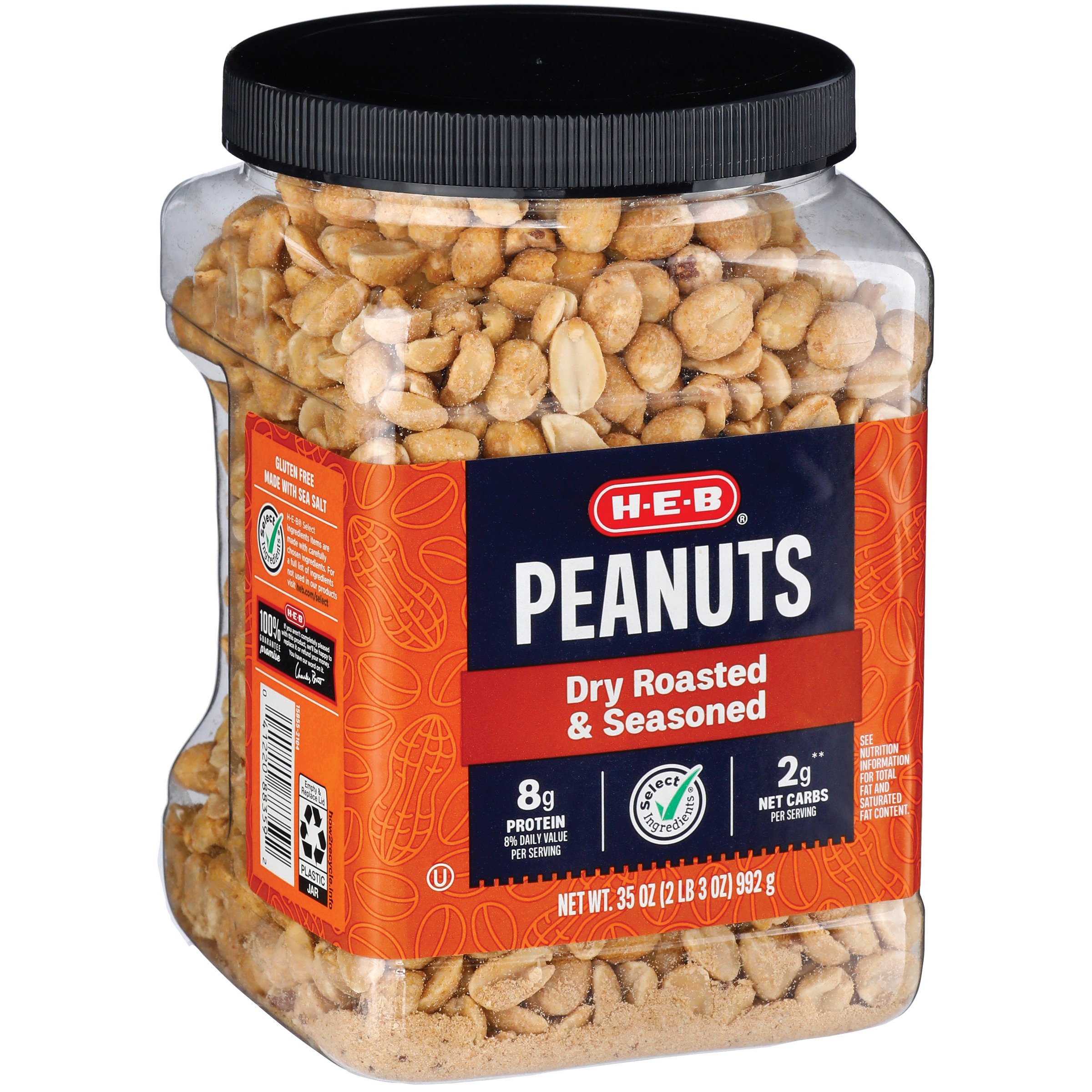 HEB Select Ingredients Dry Roasted & Seasoned Peanuts Shop Nuts