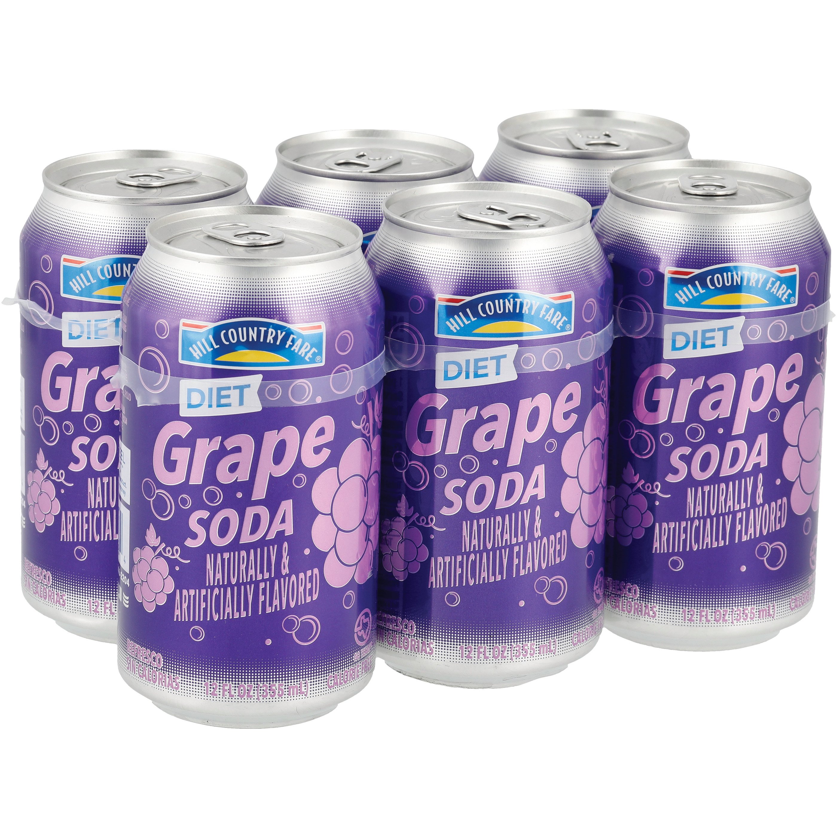 Hill Country Fare Diet Grape Soda 12 oz Cans Shop Soda at HEB