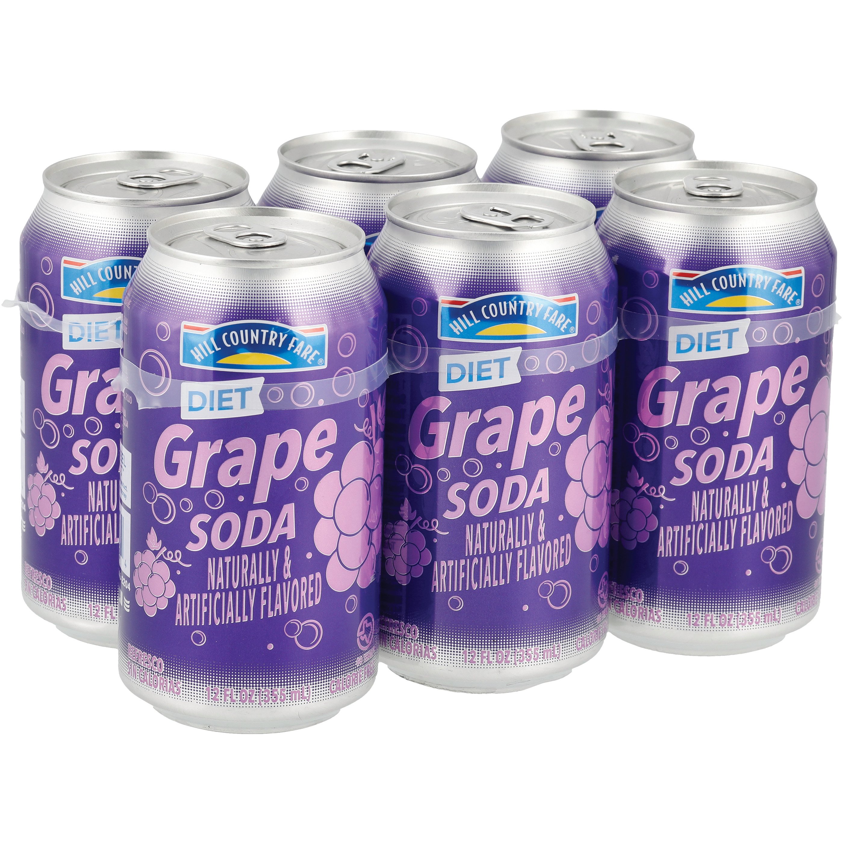 Hill Country Fare Diet Grape Soda 12 Oz Cans - Shop Soda At H-E-B