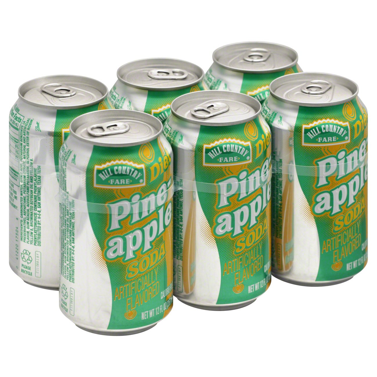 Hill Country Fare Diet Pineapple Soda 12 oz Cans Shop Soda at HEB