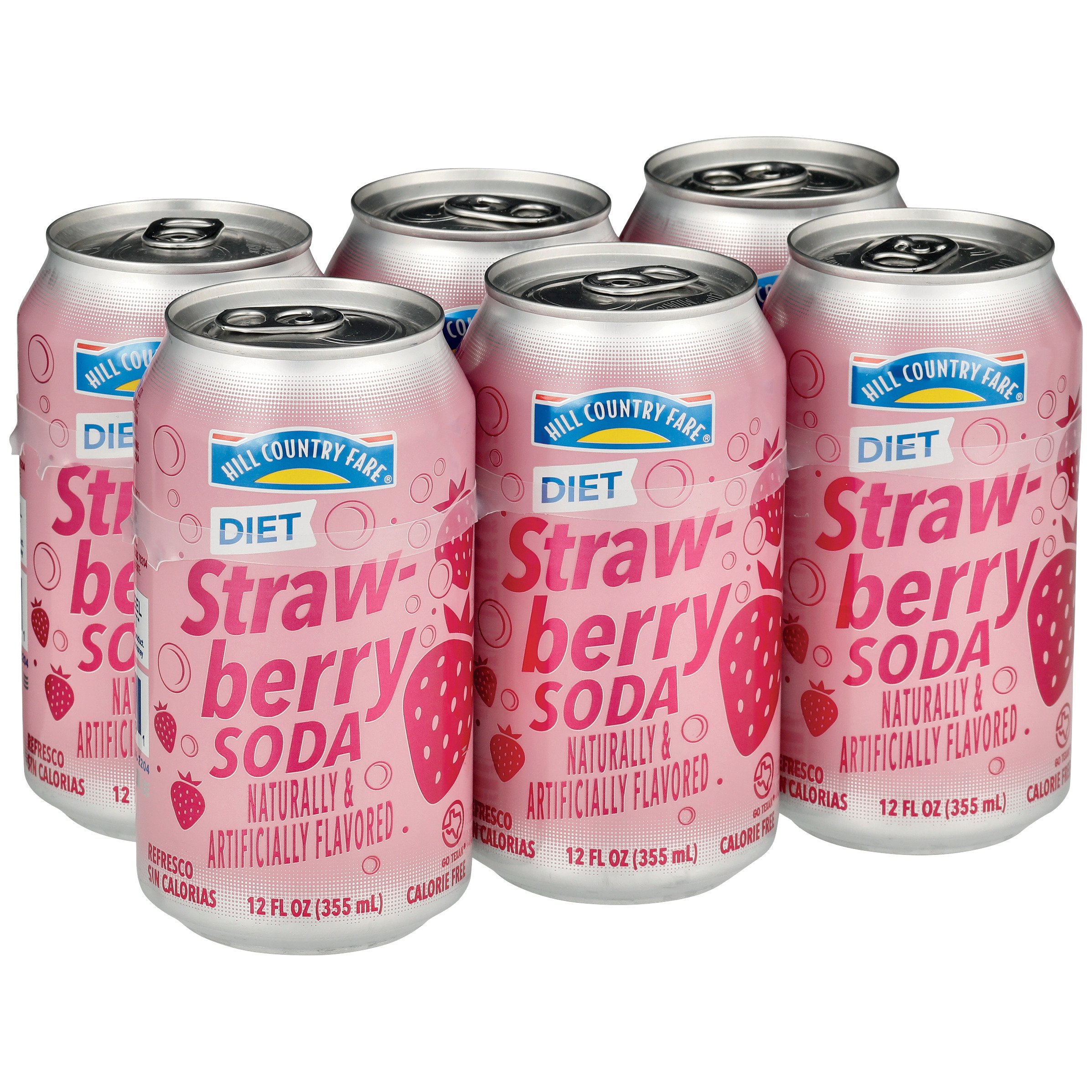 Hill Country Fare Diet Strawberry Soda 12 oz Cans Shop Soda at HEB
