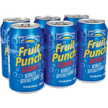 Hill Country Fare Fruit Punch Soda 6pk Cans, 12 oz