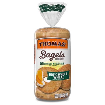 Thomas' 100% Whole Wheat Bagels, 6 ct