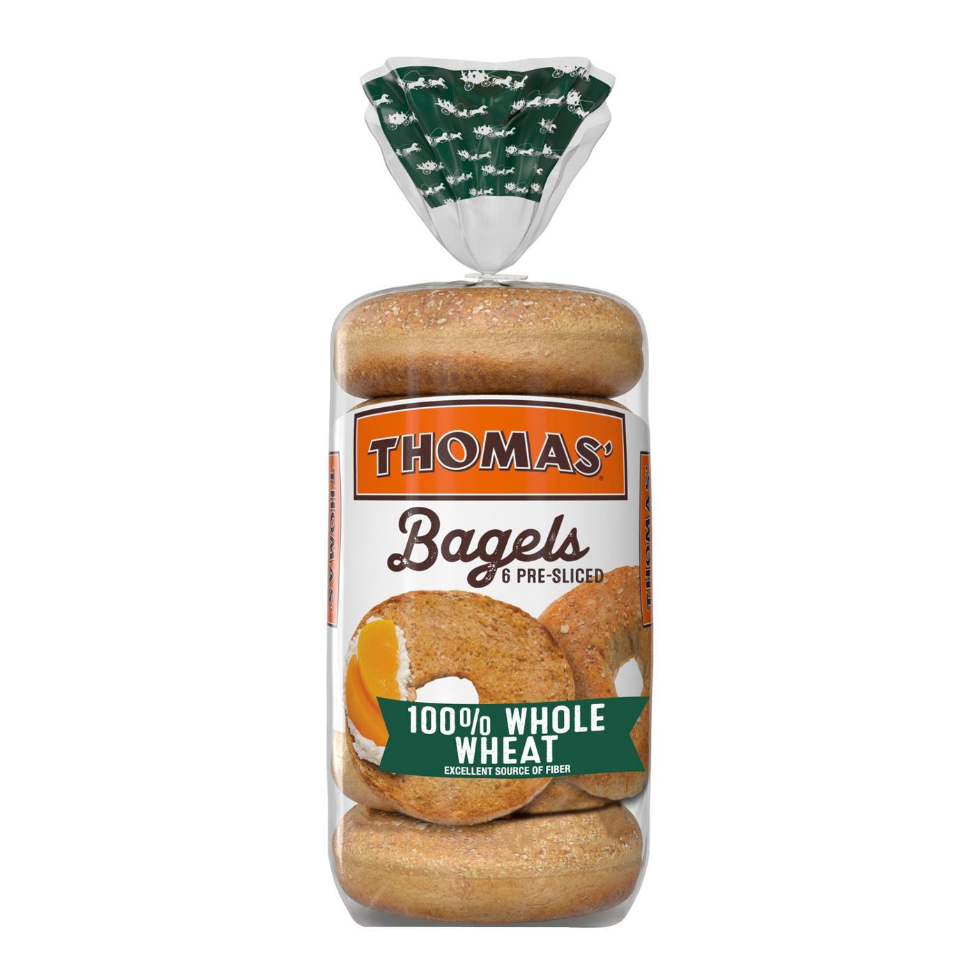 Thomas' 100% Whole Wheat Bagels; image 1 of 10