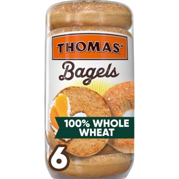 Thomas' 100% Whole Wheat Bagels, 6 ct