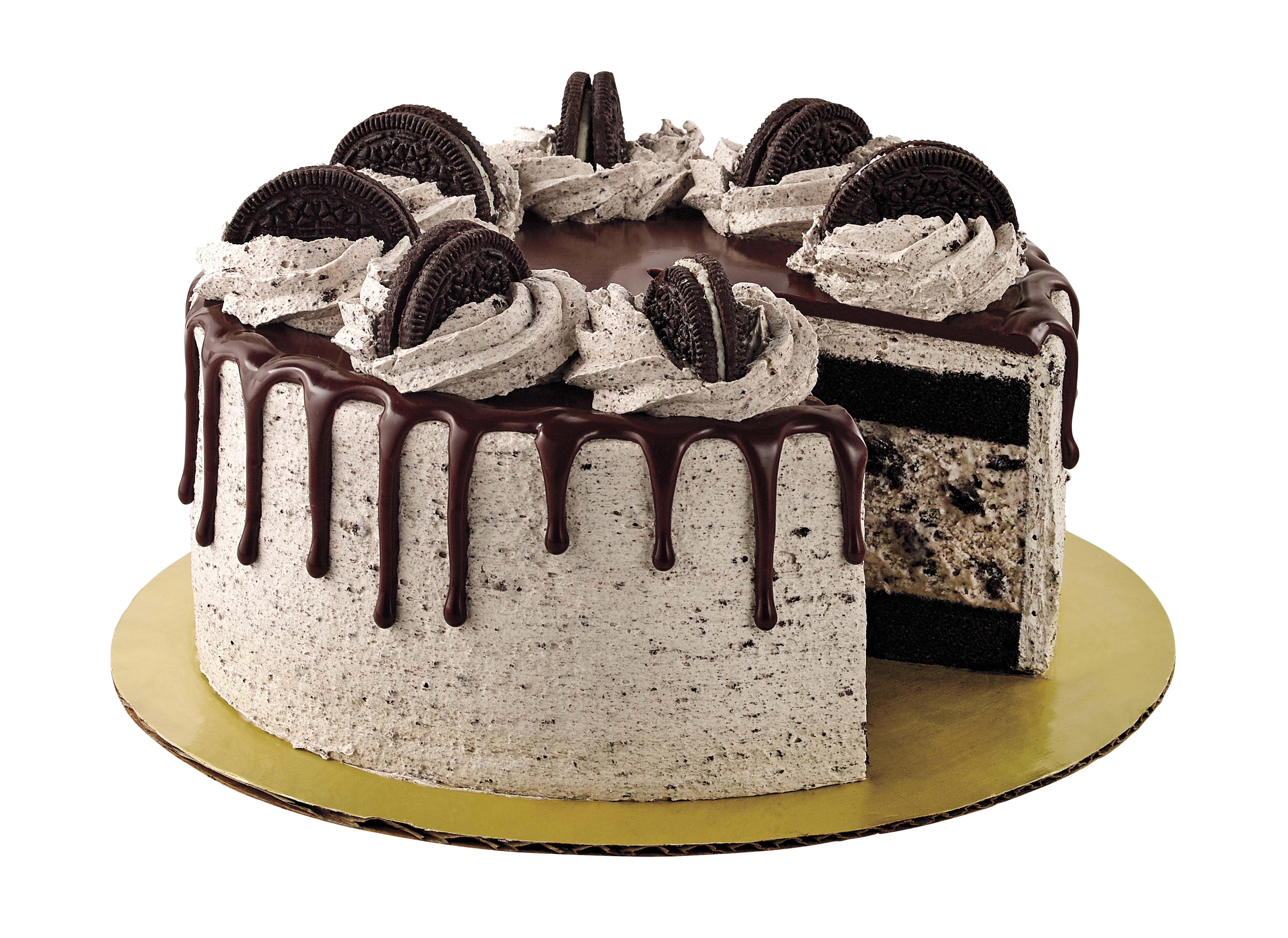 H E B Cookies And Cream Ice Cream Cake With Chocolate Cake And Oreo Icing Shop Desserts And Pastries