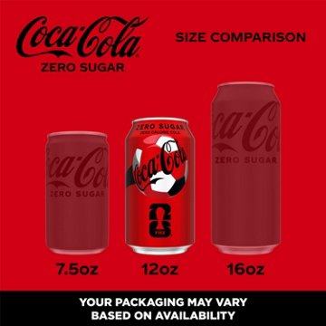 Coca-Cola Zero Sugar Soda Soft Drink Fridge Pack 12 pk Cans