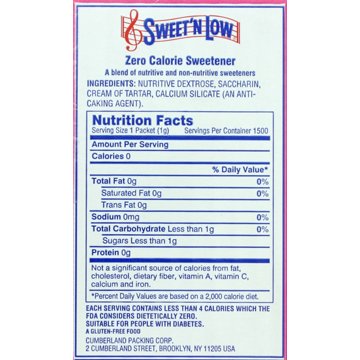 Sweet 'N Low Zero Calorie Sweetener Packets Value Pack, 1500 ct