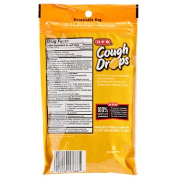 H-E-B Cough & Throat Relief Drops - Honey Lemon, 30 ct