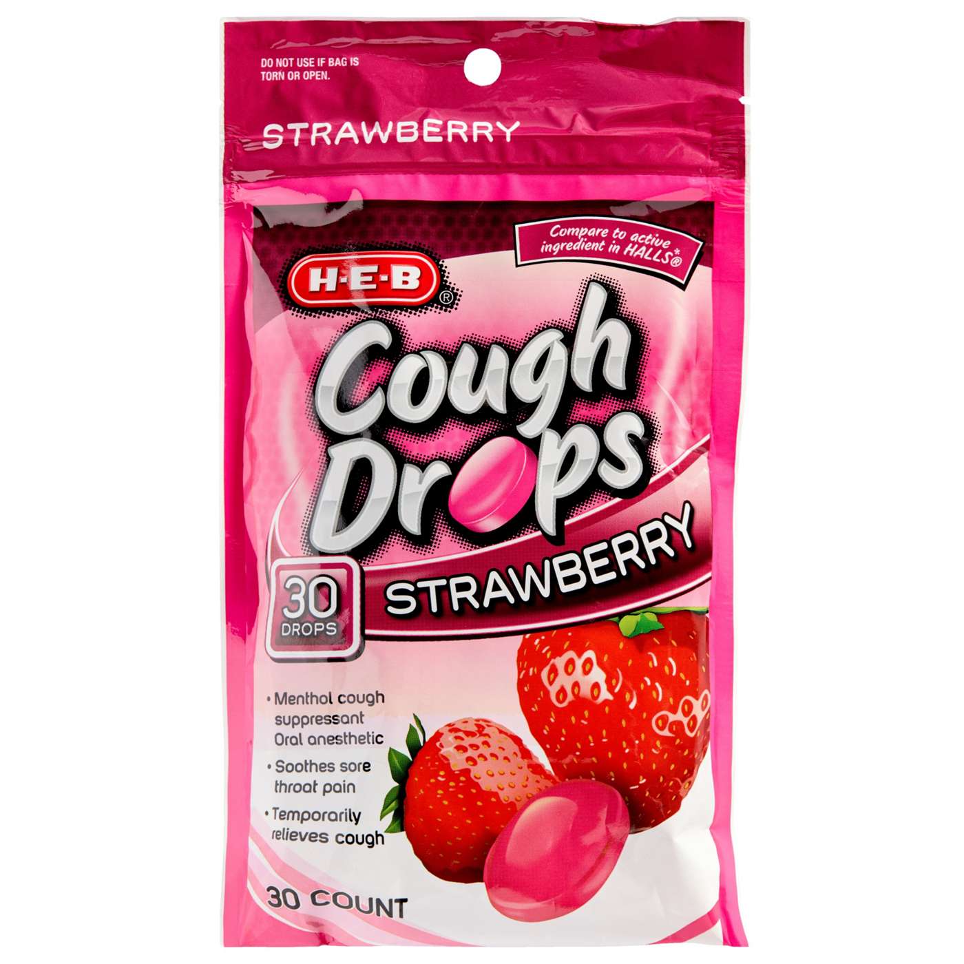H-E-B Cough Drops - Strawberry; image 1 of 2