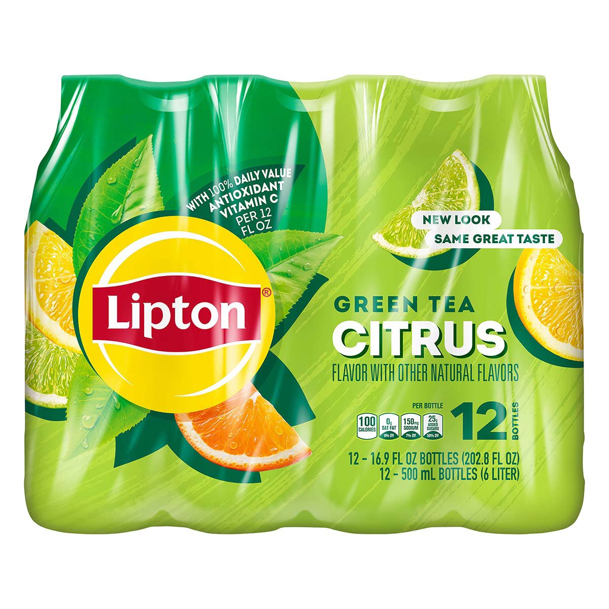 Lipton Green Tea, Citrus - 12 pack, 16.9 fl oz bottles