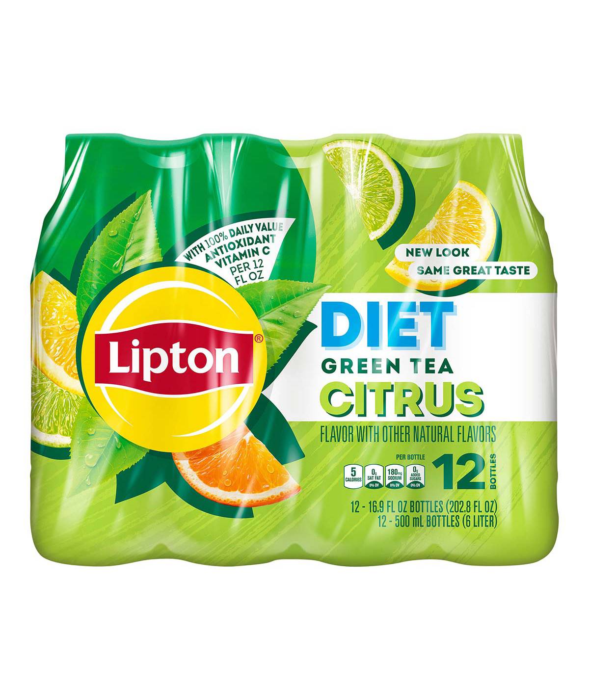 Lipton Green Tea, Citrus - 12 pack, 16.9 fl oz bottles