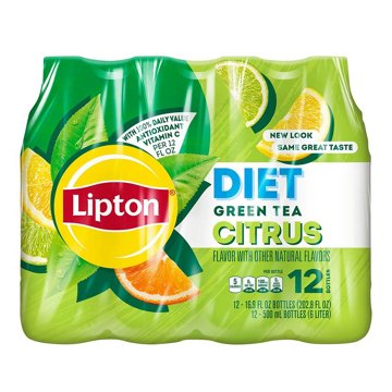Lipton Diet Citrus Green Tea 12 pk Bottles, 16.9 oz