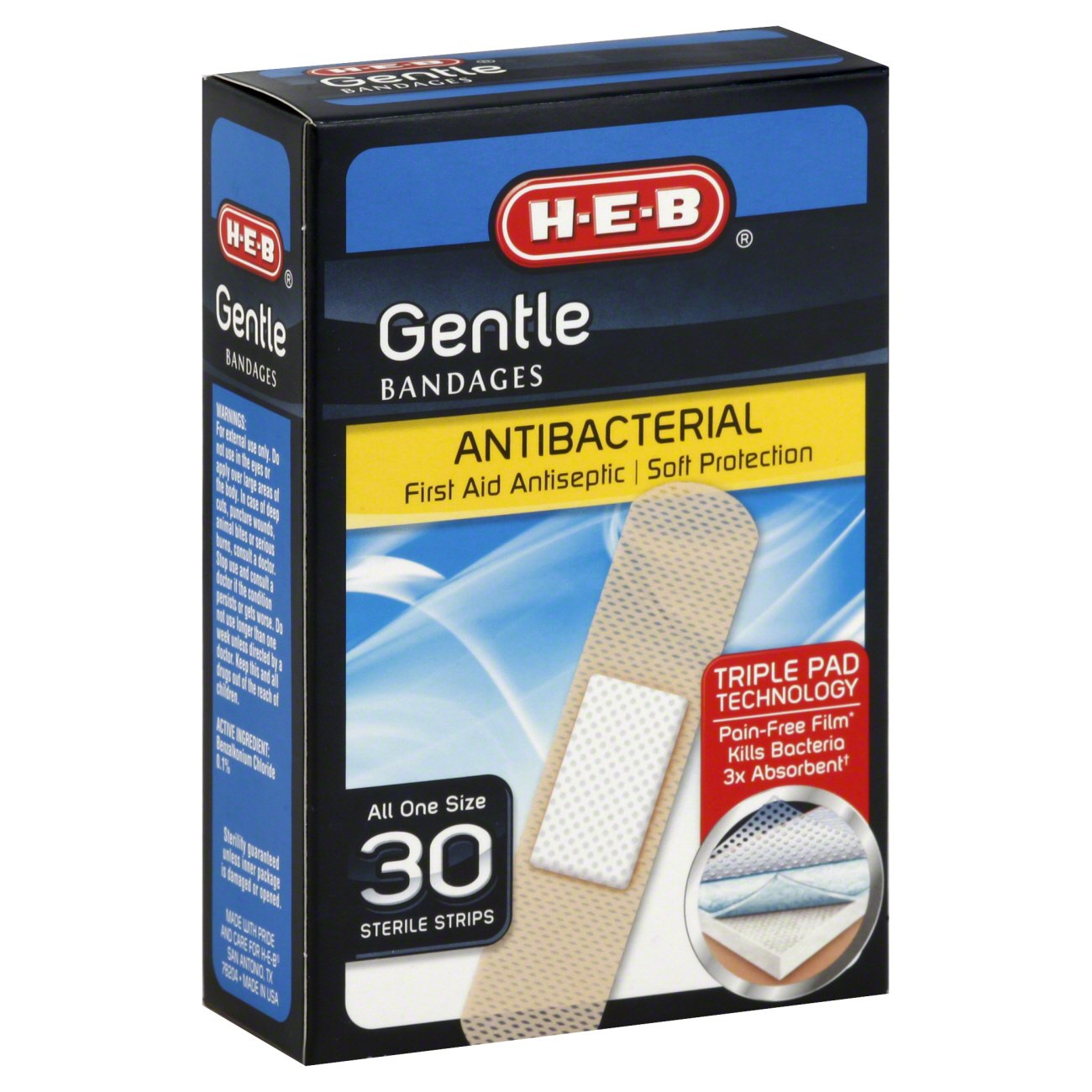 HEB Hypoallergenic For Sensitive Skin All One Size Bandages Shop
