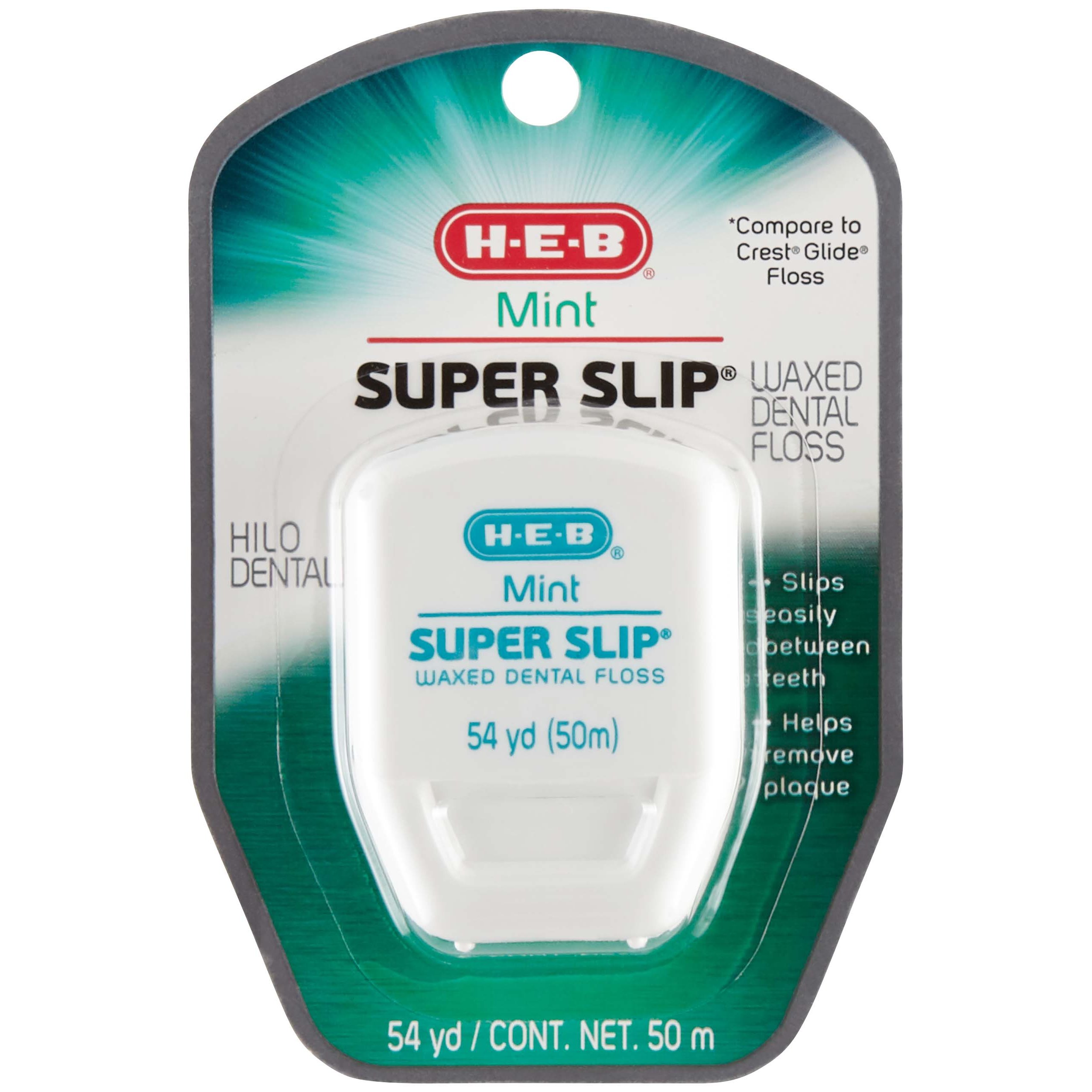 HEB Mint Super Slip Waxed Dental Floss Shop Floss at HEB