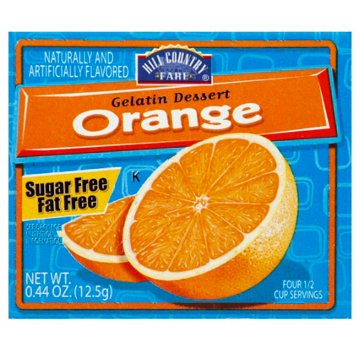Hill Country Fare Sugar Free Orange Gelatin Dessert Mix, 0.44 oz