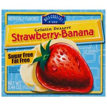 Hill Country Fare Sugar Free Strawberry-Banana Gelatin Dessert Mix, 0.44 oz