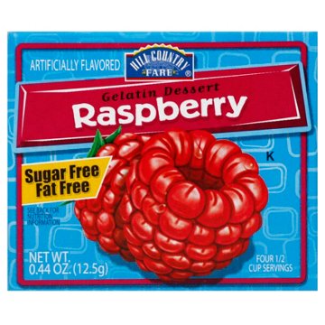Hill Country Fare Sugar Free Raspberry Gelatin Dessert Mix, 0.44 oz