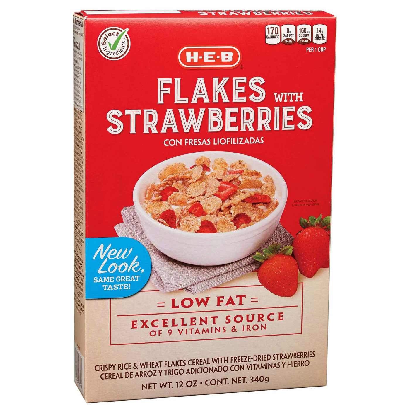H-E-B Flakes & Strawberries Cereal; image 1 of 2