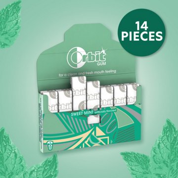 Orbit Sweet Mint Sugar Free Chewing Gum, 14 pc