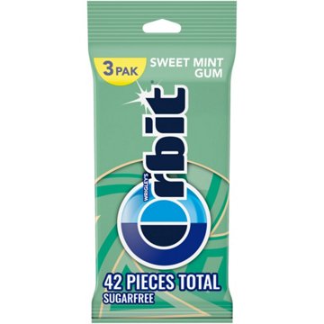 Orbit Sweet Mint Sugar Free Chewing Gum, 3 pk, 42 pc
