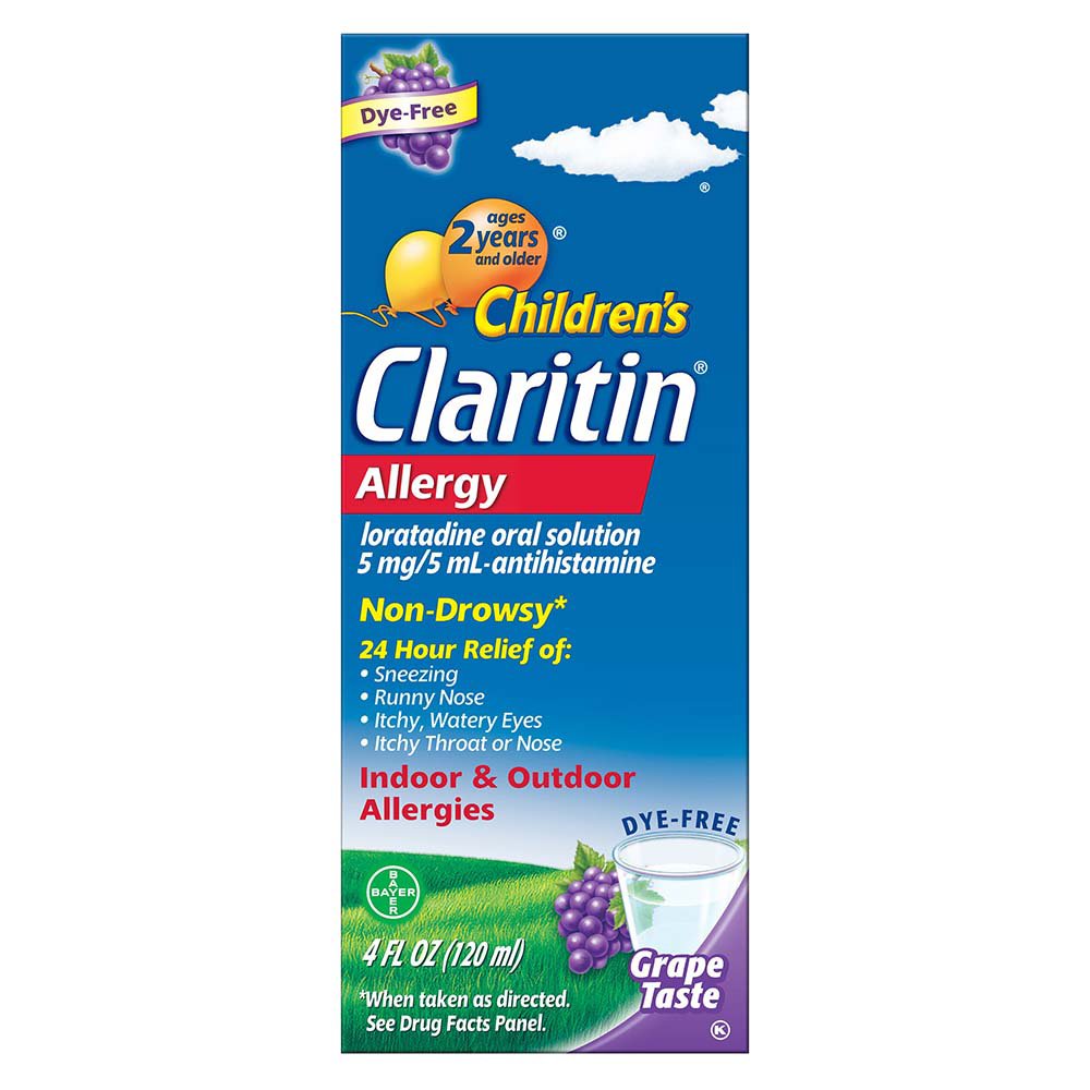 Claritin Children's 24 Hour Allergy Relief Liquid Grape Shop Sinus