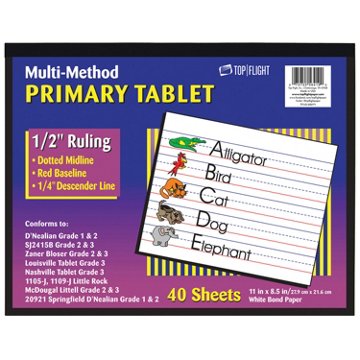 Top Flight Multi-Method Primary Writing Tablet, 11" x 8.5"