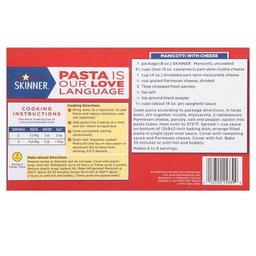 Skinner Manicotti, 8 oz