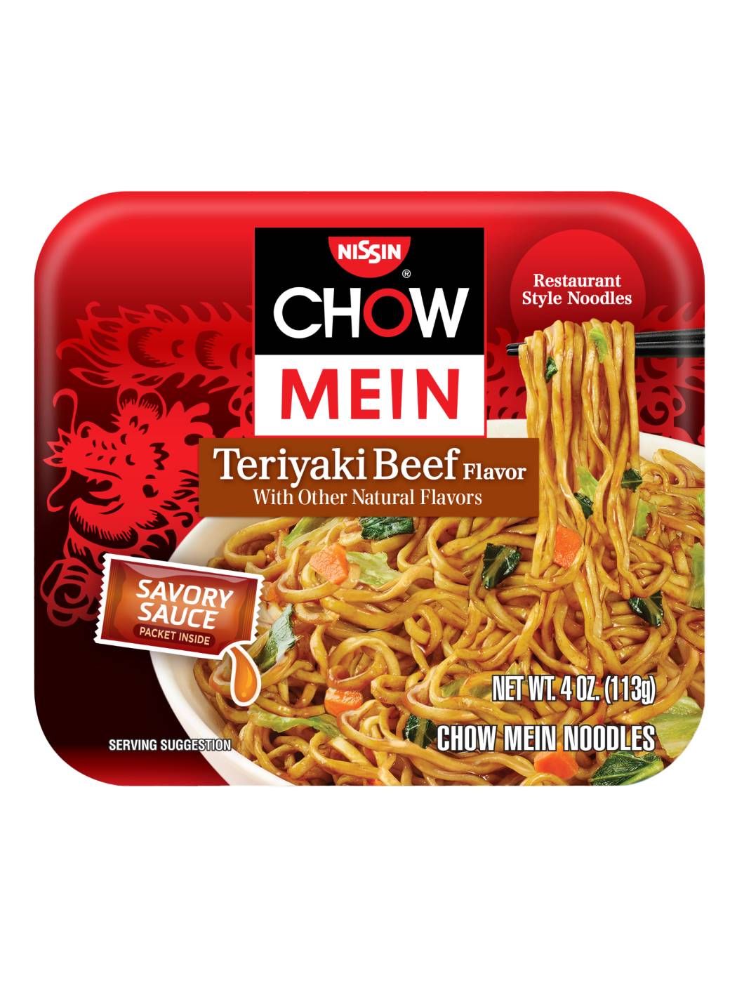 Nissin Chow Mein Teriyaki Beef Flavor Noodles; image 1 of 5