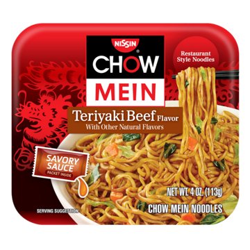 Nissin Chow Mein Teriyaki Beef Flavor Noodles, 4 oz