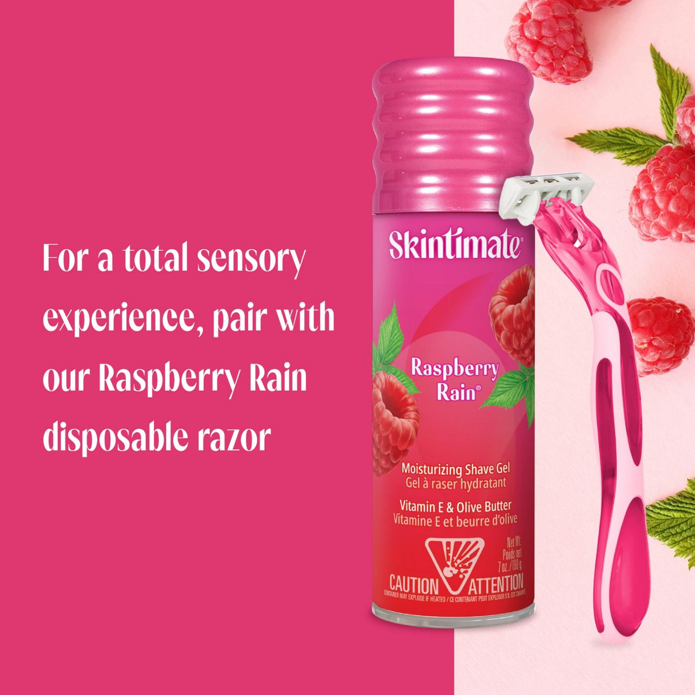 Skintimate Travel Size Signature Scents Raspberry Rain Moisturizing Women's Shave Gel With Vitamin E And Olive Butter; image 6 of 6