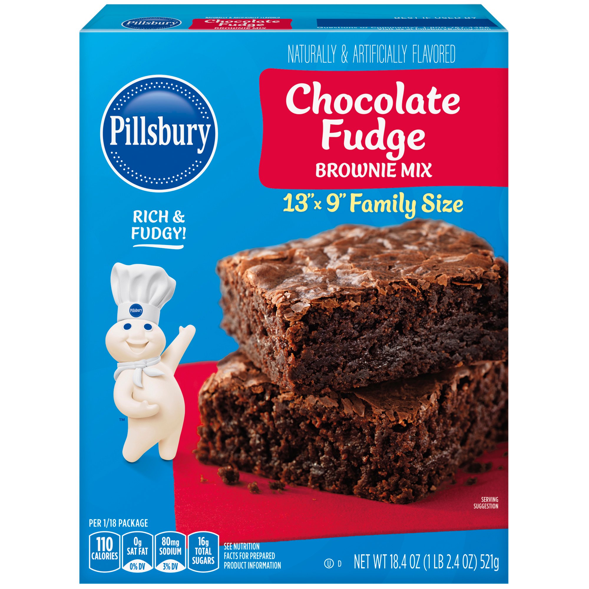 Pillsbury Chocolate Fudge Brownie Mix Family Size Shop Baking Mixes