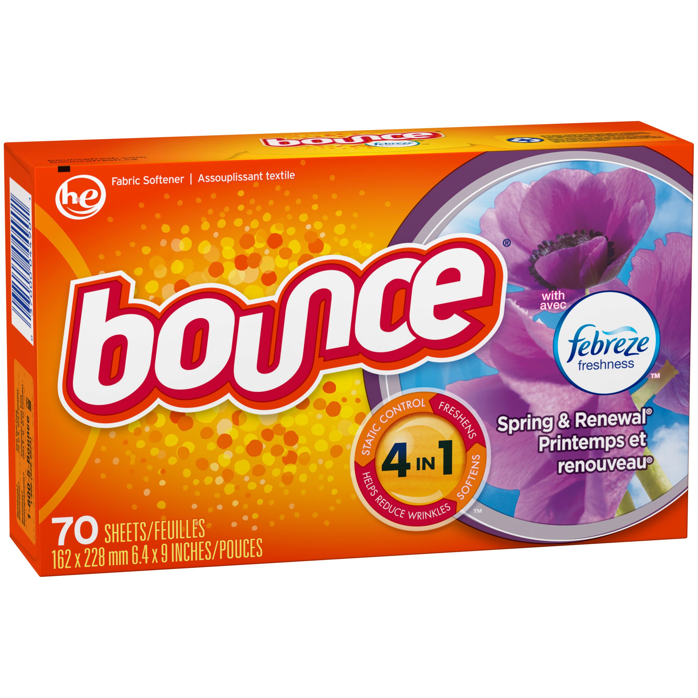 Bounce Spring & Renewal with Febreze Fresh Fabric Softener Dryer Sheets