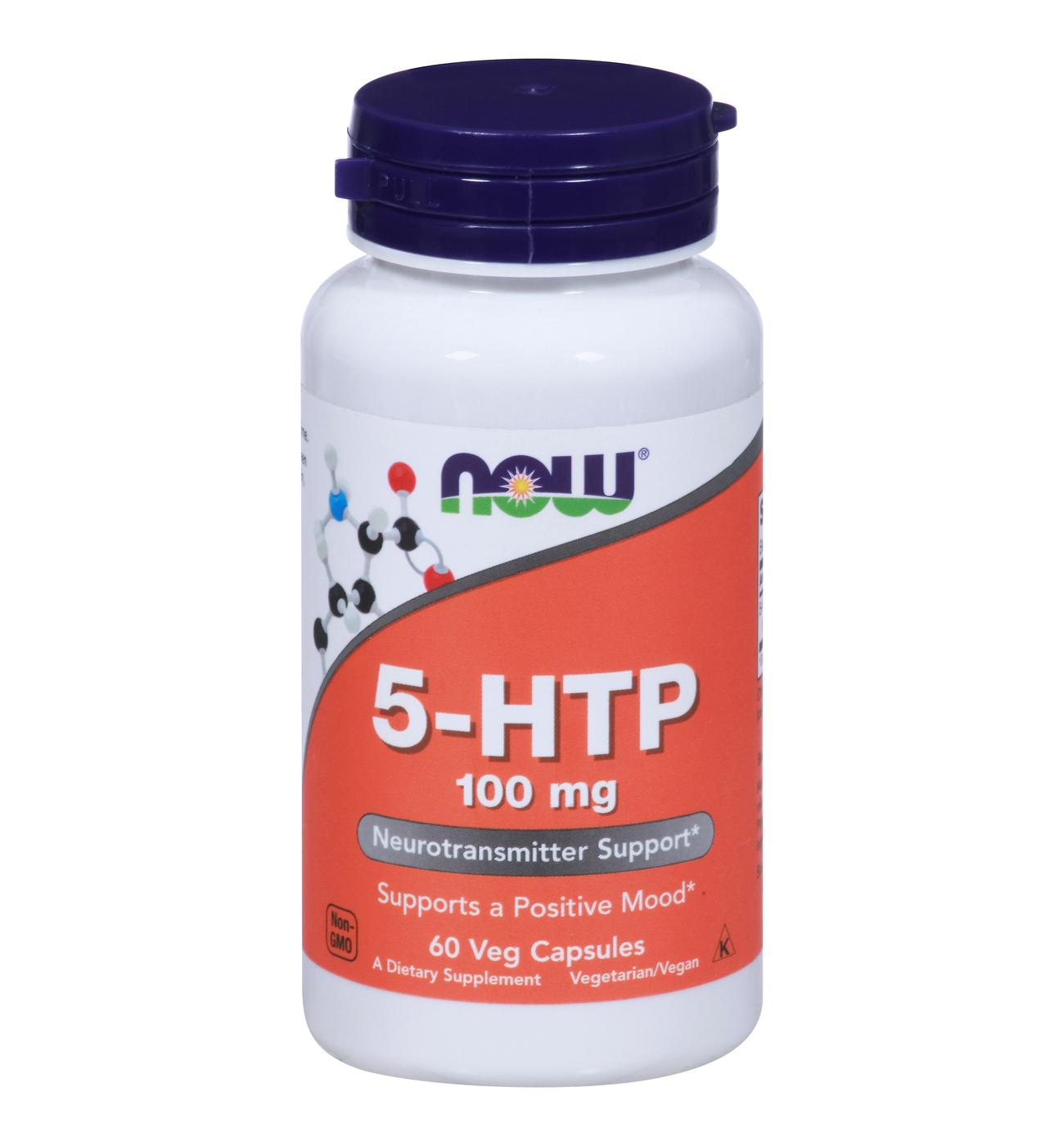 NOW 5-HTP 100mg Capsules; image 1 of 2