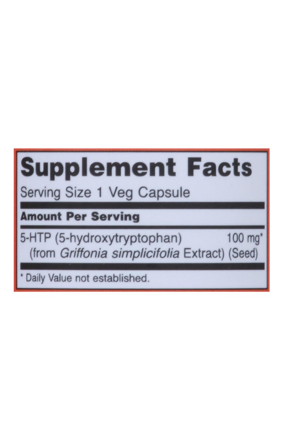 NOW 5-HTP Capsules - 100 mg; image 2 of 2