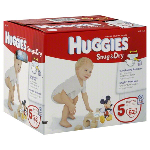 Huggies Snug & Dry Disney Mickey Mouse Big Pack Diapers Size 5 (Over 27