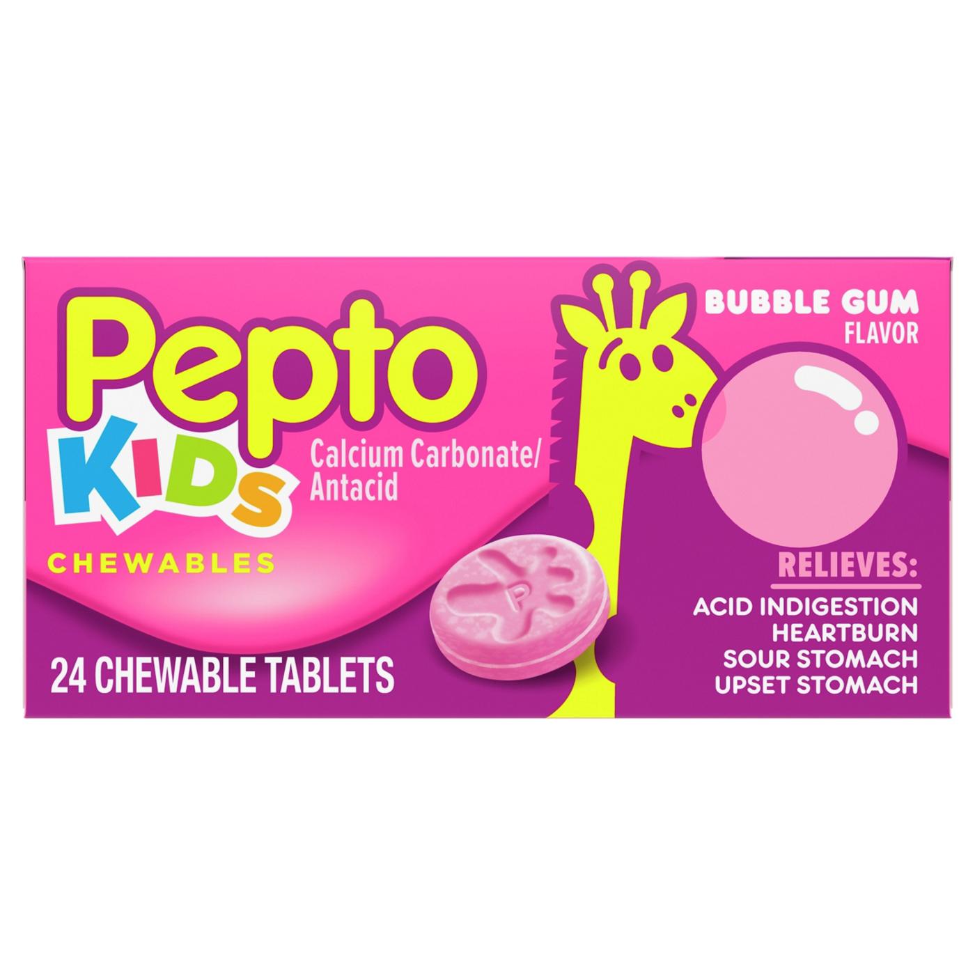 Pepto-Bismol Kid's Chewable Tablets for Heartburn, Acid Indigestion, Sour Stomach, & Upset Stomach, Bubblegum Flavor; image 3 of 4