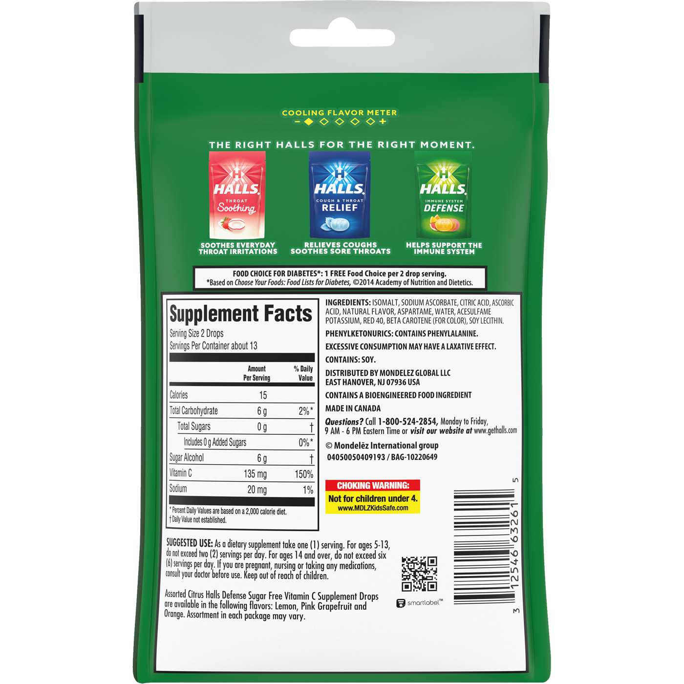 Halls Defense Vitamin C Cough Drops - Sugar Free Assorted Citrus; image 5 of 5